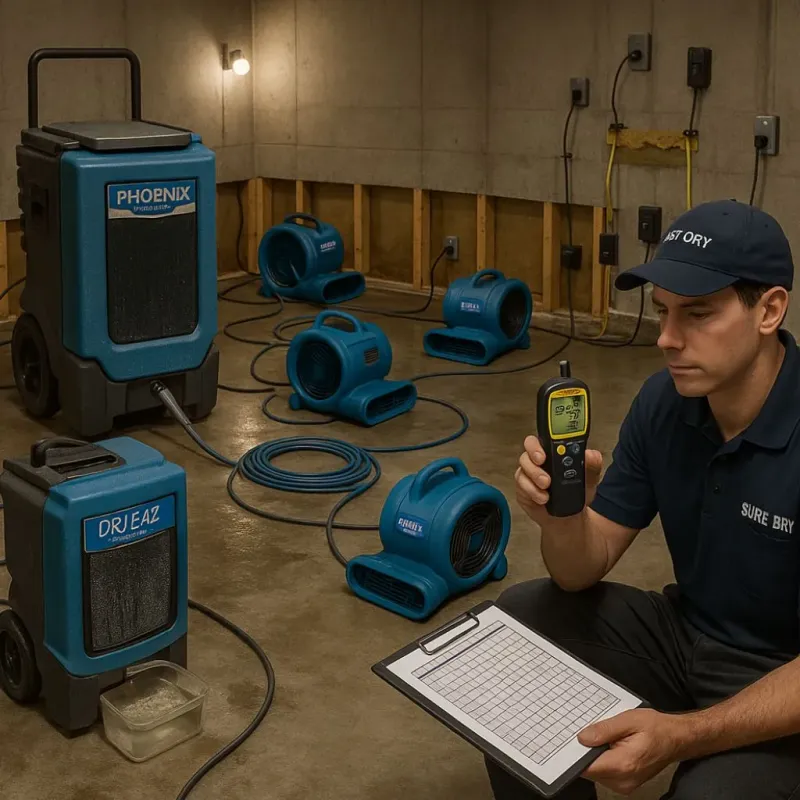 Structural Drying and Dehumidification process in New Lebanon, OH